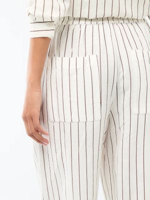 Дамски панталон с прав крачол от ленена смес