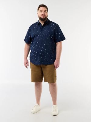 Голям размер мъжа риза с къс ръкав