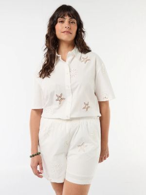 Памучни шорти с ажурен мотив
