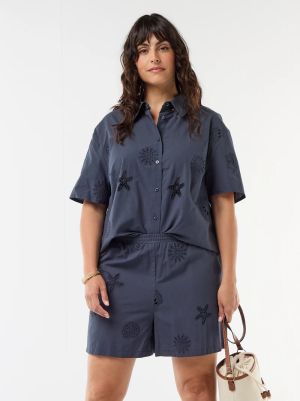 Памучни шорти с ажурен мотив