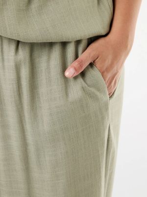 Широки панталони от ленена смес 