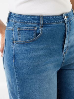 Дънкови бермуди с висока талия