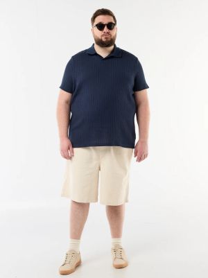 Плетена поло блуза с къс ръкав