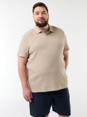 Плетена поло блуза с къс ръкав