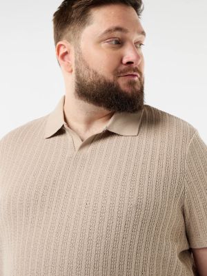 Плетена поло блуза с къс ръкав