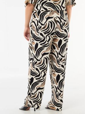 Широк дамски панталони от ленена смес 