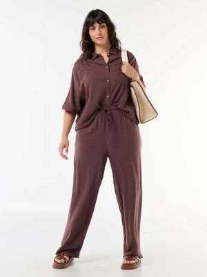 Дамска ленена риза с къс ръкав