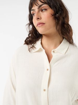 Дамска ленена риза с къс ръкав