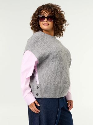 Пуловер с риза тип 2 в 1 