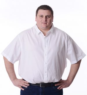 Мъжка риза с къс ръкав-макси размер