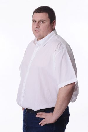 Мъжка риза с къс ръкав-макси размер