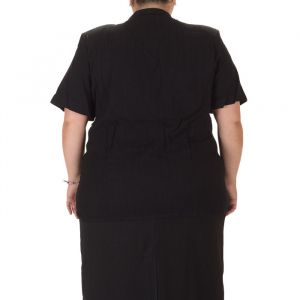 Черна дамска риза с къс ръкав голям номер