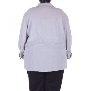 Макси номер сива дамска риза с дълъг ръкав