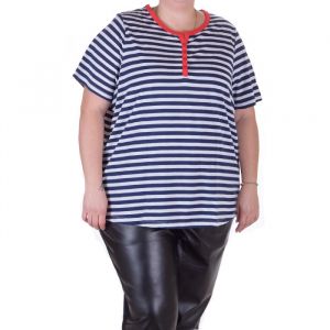 Макси размер дамска блуза с къс ръкав