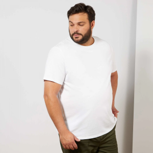 Бяла мъжка тениска голям размер