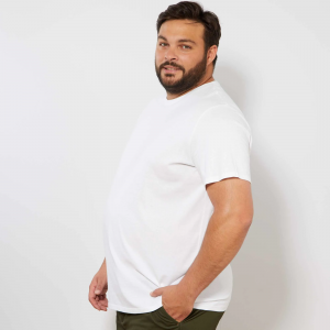 Бяла мъжка тениска голям размер